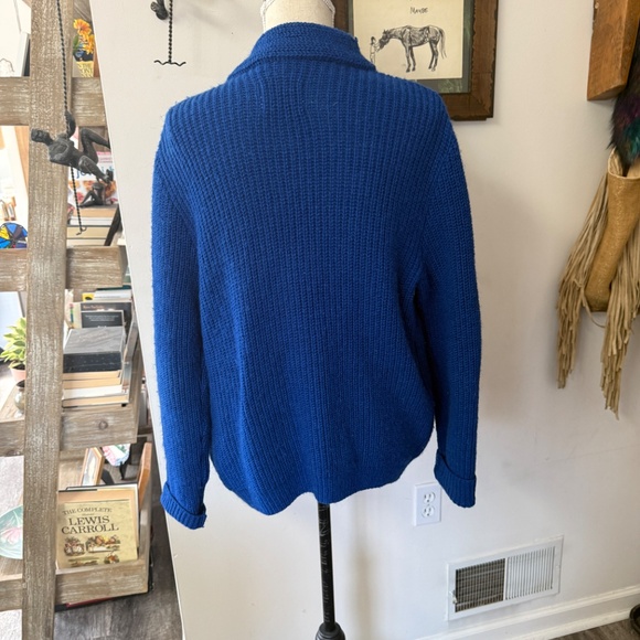 VINTAGE PENDLETON Virgin Wool L Fisherman Sweater 60's - Picture 2 of 7